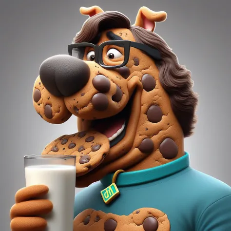 shirt lifted, M&M, milk, gone full cookie, cookie belly, steaming, hersheys kiss, cookie transformation, Hersheys Kiss, cookie face, giddy, raised shirt, mouth open, cookie butt, smug, Scooby-doo