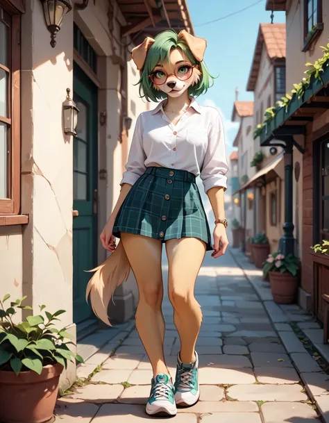 score_9,score_8_up,score_7_up,score_6_up,
outdoors,
full body,seductive smile,parted lips,long eyelashes,
<lora:Mochi_v01_PDXL:1>,Mochi,1girl,solo,furry female,dog girl,dog tail,dog ears,green hair,short hair,green eyes,glasses,snout,animal nose,body fur,
...