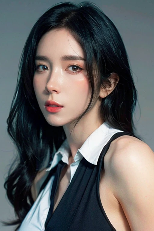 masterpiece, best quality, ultra-detailed, ultra high res, (photorealistic:1.4), raw photo, (realistic:0.2), 8k HDR, bright realistic lighting, 1girl, solo, looking at viewer, asymmetrical hair, (detailed pores), (detailed skin textures), (detailed face), ...