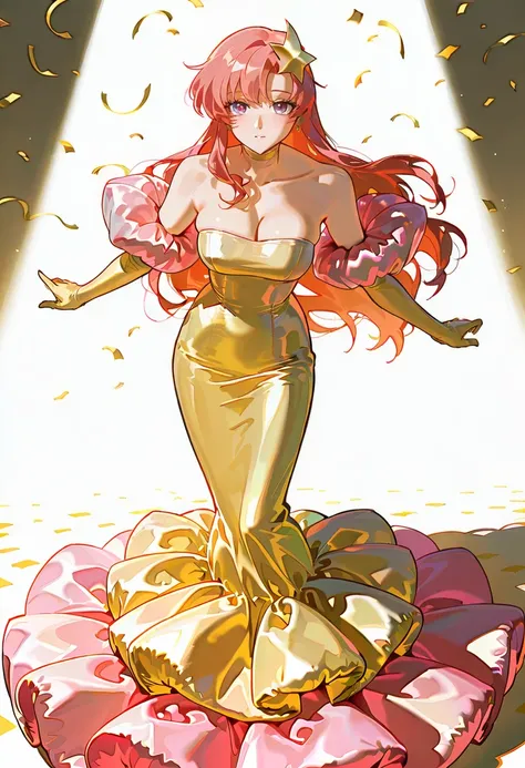 Puffy Gold & Pink Dress