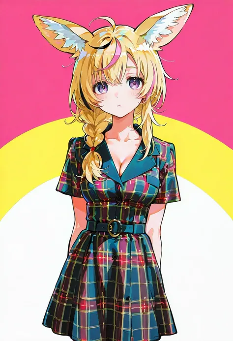 Short Collared Plaid Dress