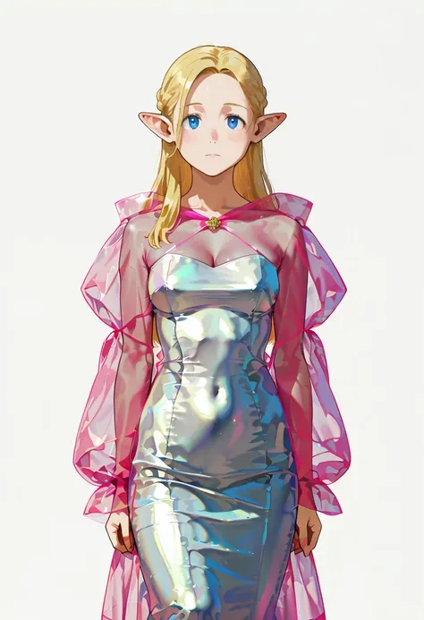 Pink Sheer Silver Dress