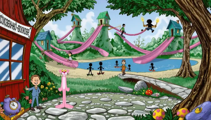 90s Cartoon Adventure Game Style - Pink Panther [Flux]