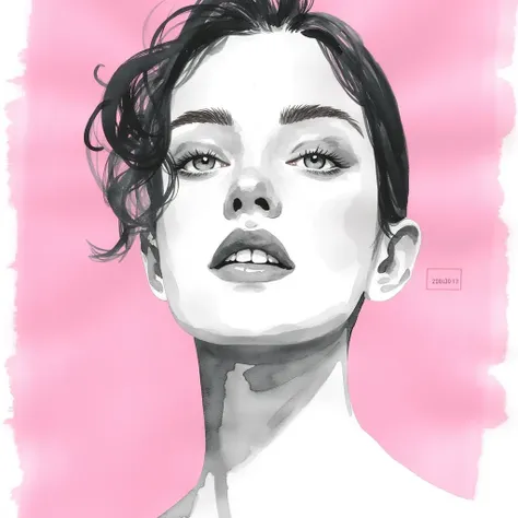 Watercolor woman's portrait 4qu4