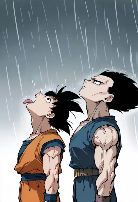 Goku and Vegeta in the rain (meme)