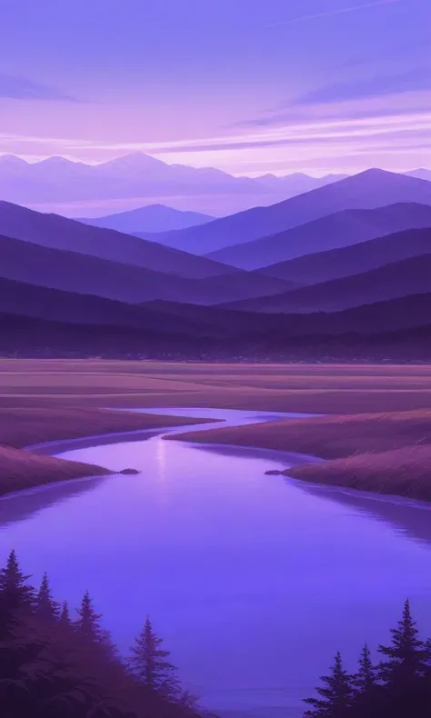 Purple, Blue and Brown
