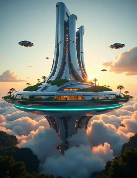 Sky City | Sci-Fi Spaceship | Aerial Vehicle FLUX