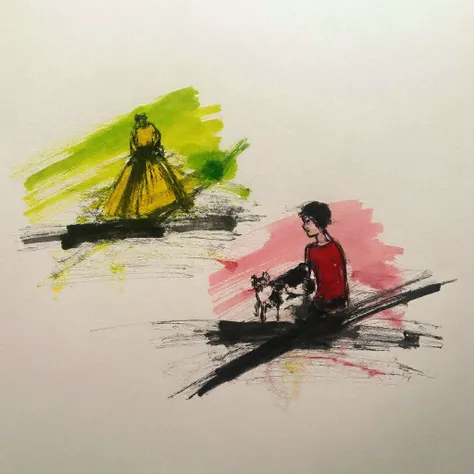Stylized ink painting by Aysen Kocakabak