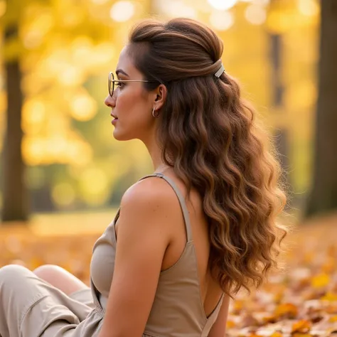 Half up, half down hairstyle