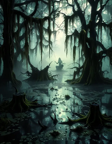 ominous swamp background