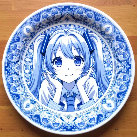 Blue Willow Plate Art