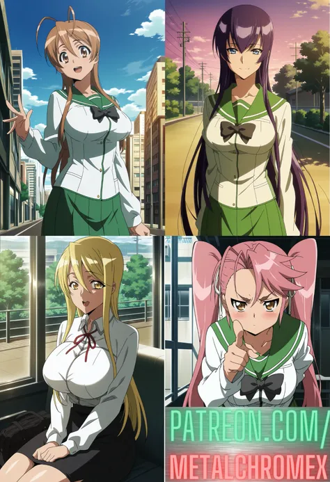 Highschool of the Dead: All 4 of the Heroines - Commission!