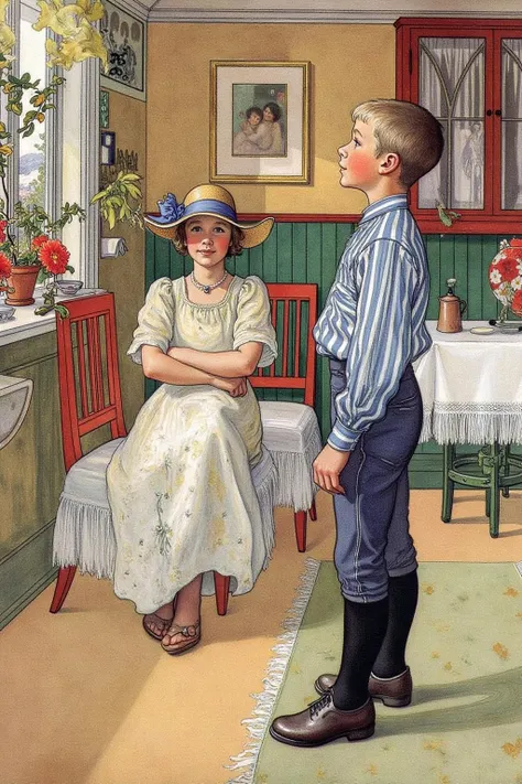 Swedish Domesticity: Carl Larsson Watercolor Painting Style