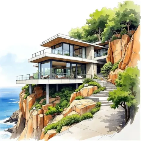 CTAI-Watercolor architectural sketch