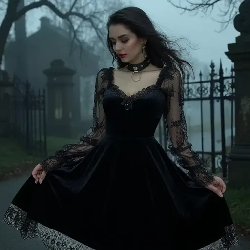 Velvet Goth Dress CFH