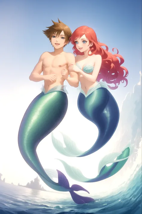 Sora (Merman) x Ariel (Kingdom Hearts)