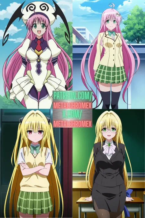 To LOVE-Ru characters by MetalchromeX (Illustrious) - Lala Satalin Deviluke, Golden Darkness (Yami), Tearju Lunatique, Nemesis, Sephie Michaela Deviluke - Commission!