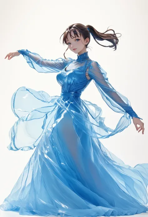 Blue Hagoromo Dress / 青い羽衣風ドレス