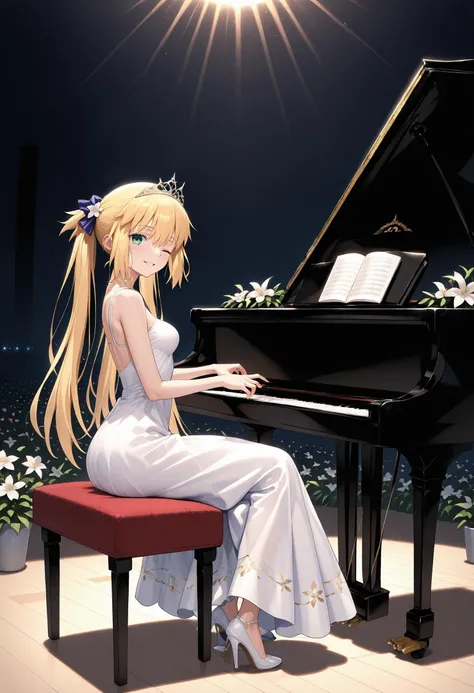 playing a piano