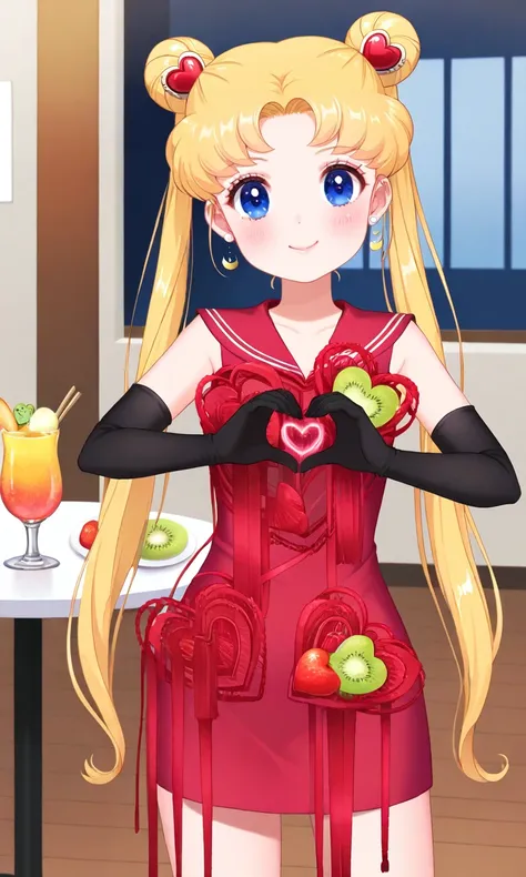 Red Dress with Hearts and Arrows
