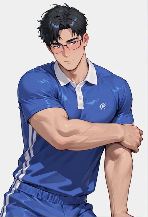 蓝白校服china school uniform