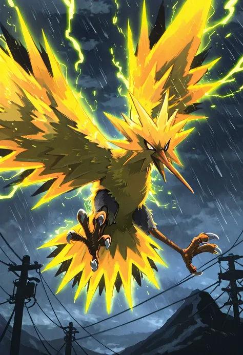 Zapdos: Legendary Thunder Bird | サンダー (Pokedex #0145) [Illustrious]