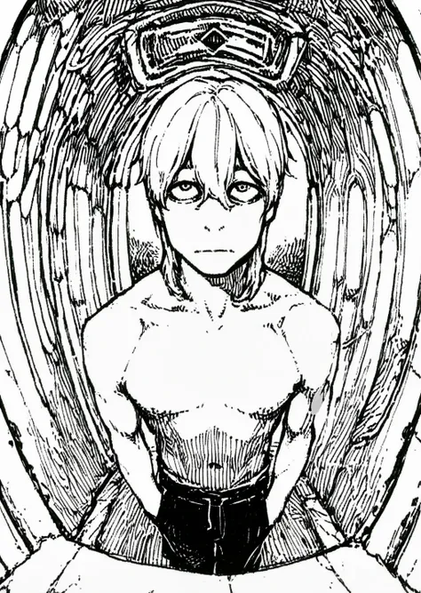masterpiece, very aesthetic, 1boy, muscular, vanishing_point, fisheye, diamond_\(shape\),