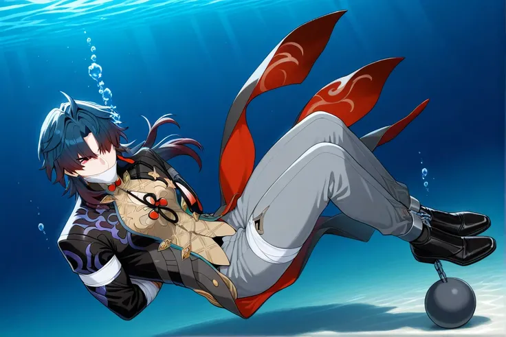 [Discontinued - Datasets Available] Kettlebell Underwater (Ball and Chain Restraint/Iron Ball) - Illustrious/Pony