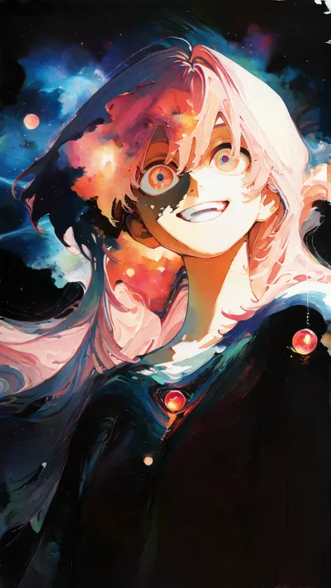 masterpiece, newest,absurdres,incredibly absurdres, best quality, amazing quality, very aesthetic, 
1girl, happy, pink hair, raising heart, nebula, surreal,
<lora:Face_Enhancer_Illustrious:1> <lora:ka_marukogedago:1> k4_illu, abstract, traditional media, scan, blending, painting \(medium\), oil painting \(medium\)
