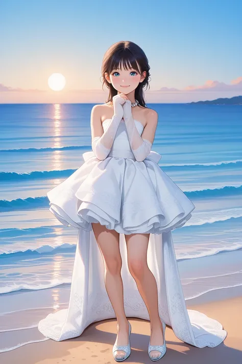 White_High-Low_Dress illustrious