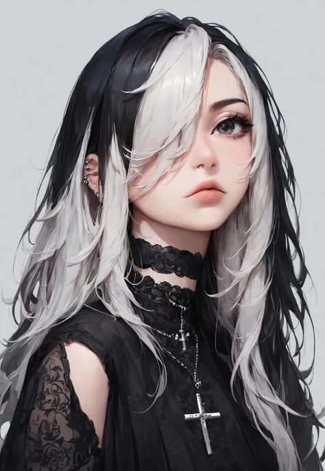 Unfazed Gothic girl