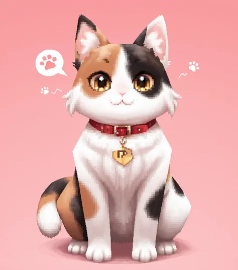 masterpiece, best quality, amazing quality, chubby calico cat, meow, uwu, looking at viewer, no humans, <lora:ps1_character:1> ps1ch4r4cter, full body, solo, simple background,, masterpiece, best quality, amazing quality