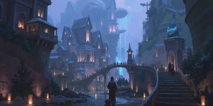 HEZI_F.1 Retro concept scene with hand-drawn texture<HEZI_F.1复古概念场景手绘质感>