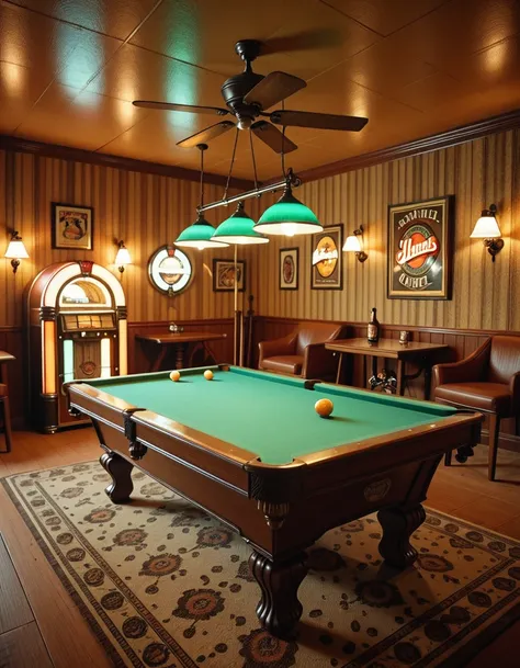 1970s pool room illu