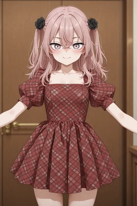 Sweet Red Gingham Plaid Organza Dress - Illu