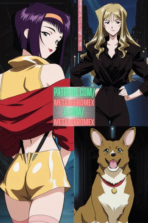 Faye Valentine, Julia, and Ein (Cowboy Bebop) - Commission!