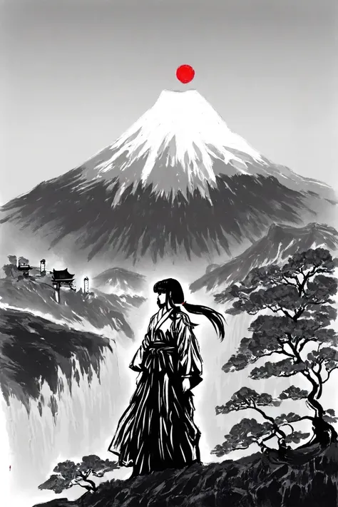 japanese ink style illustriousXL