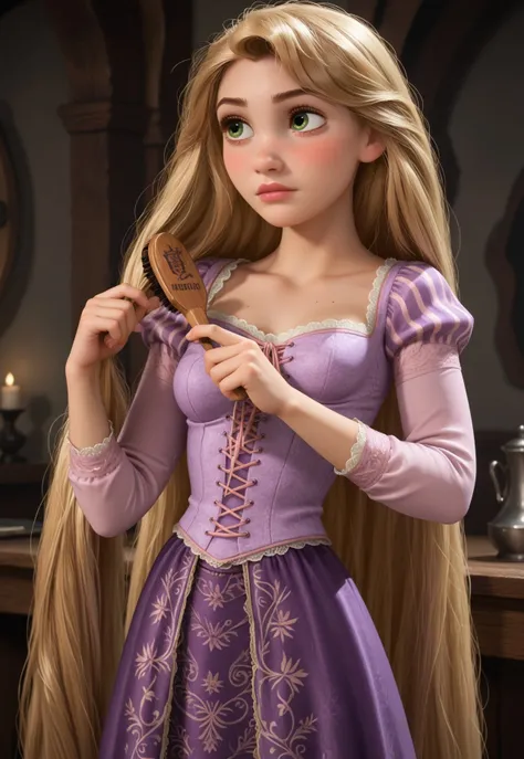brushing own hair - XL