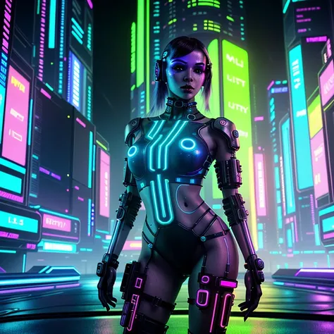 Hot Cyberpunk Girl - Neon Techwear Lora