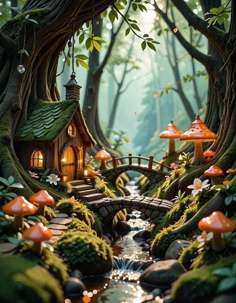 miniature fairy village illu