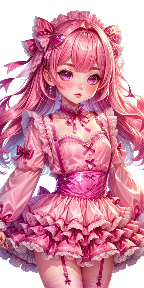 Pink and Fuchsia Frilly Puffy Dress (with heart padlocks and bloomers)