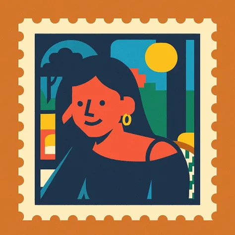Flat Travel Stamp｜Kontext Lora