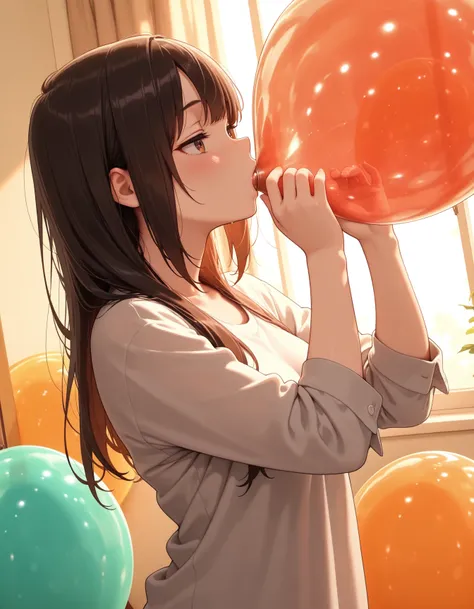 Pose : Balloon blowing
