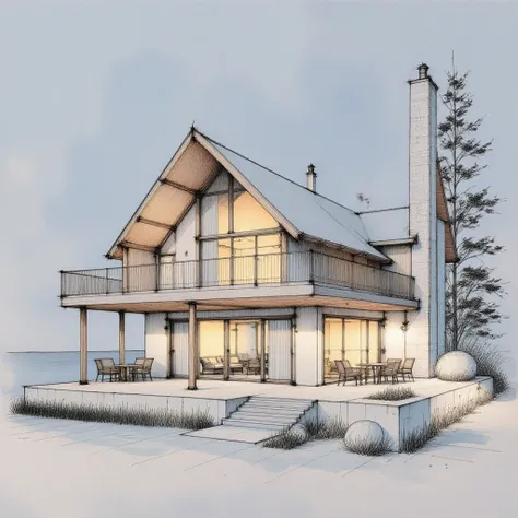 FLUX-architectural white mock-up lines