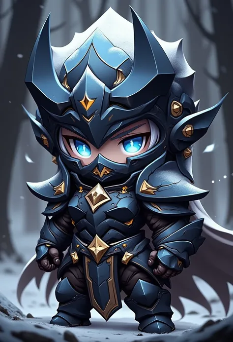 B_Chibi-Style Dark Armor_Character Image Generation