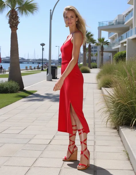 Leg wrap wedge sandals