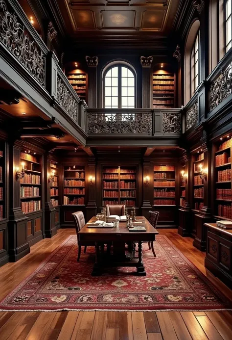 C_Vintage Library Design_Book Collection Space Generation