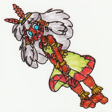 Aya, the playful little indigenous girl (Potateymateys jungle universe OC)