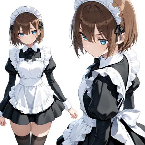 Civitai クール茶髪メイド /  Cool face brown hair maid.