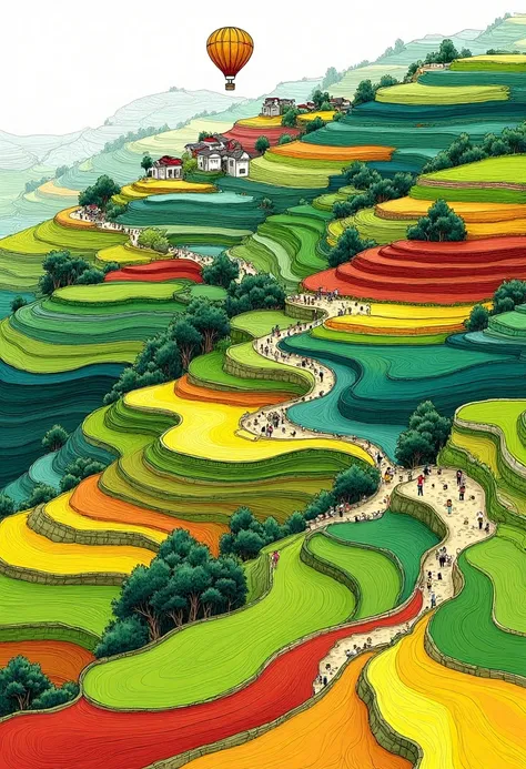 C_Terrace Landscape Drawing_Terrace Scene Generation